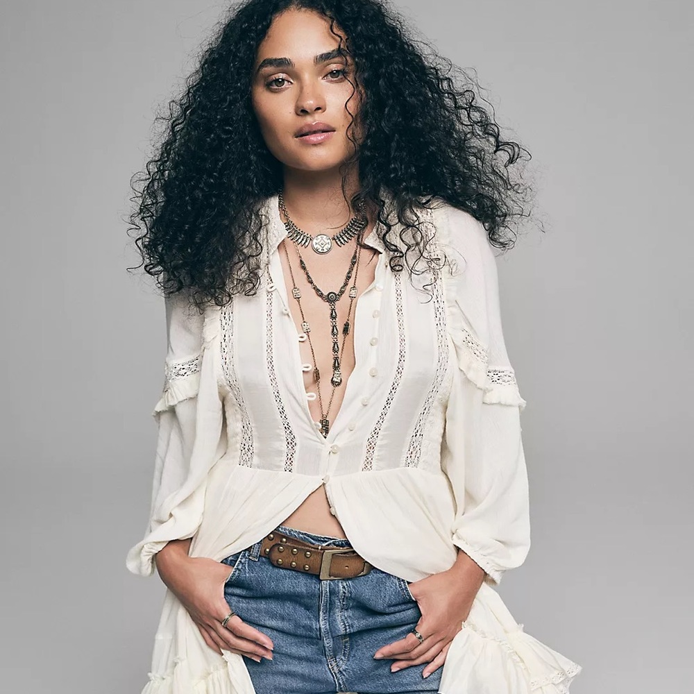 Free People Private eyes layered necklace